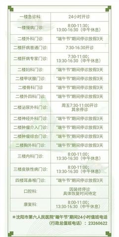 沈阳人速看！这些医院端午假期门诊有安排，沈阳腔门诊请提前预约